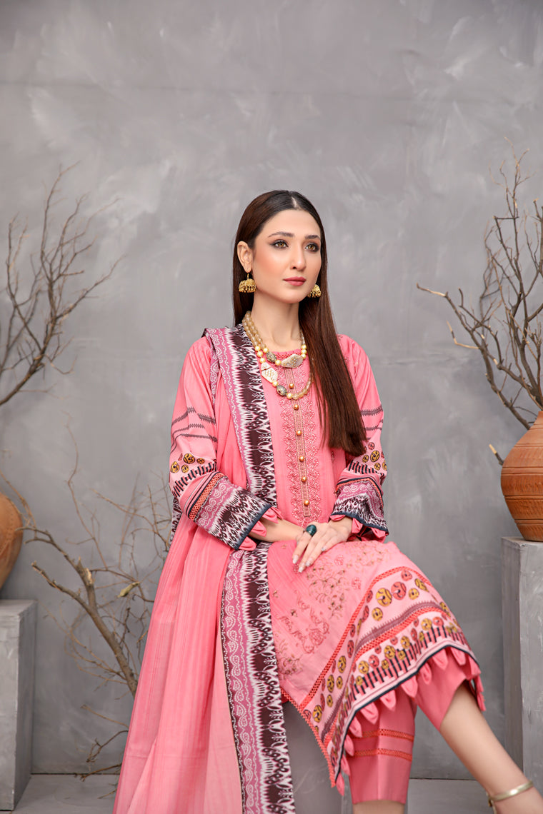 3-Pc Embroidered Lawn Dress 03